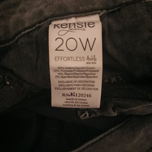 Kensie Jeans Effortless Ankle Mid Rise Black With Black Stars Size 20W - Picture 3 of 9